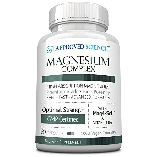 Approved Science Magnesium Complex - Magnesium Bisglycinate, Malate, Citrate, and Oxide, Heart, Headaches, Cramps, Energy - High Absorption - 60 Capsules - 1 Month Supply - Non-GMO, Vegan