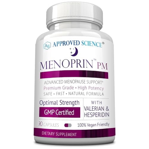 Approved Science Menoprin PM - Valerian Root, Magnesium, Melatonin - 90 Capsules - 1 Bottle - Vegan