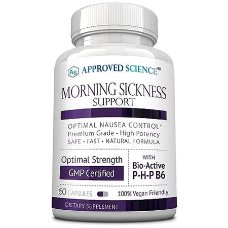 Approved Science Morning Sickness Support - Ginger, Bioactive Vitamin B6-60 Capsules - Vegan