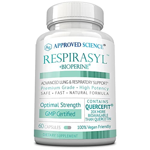 Approved Science Respirasyl - Lung and Respiratory Support - with Quercefit, Vitamins A,C,D, BioPerine - 60 Capsules - Made in The USA