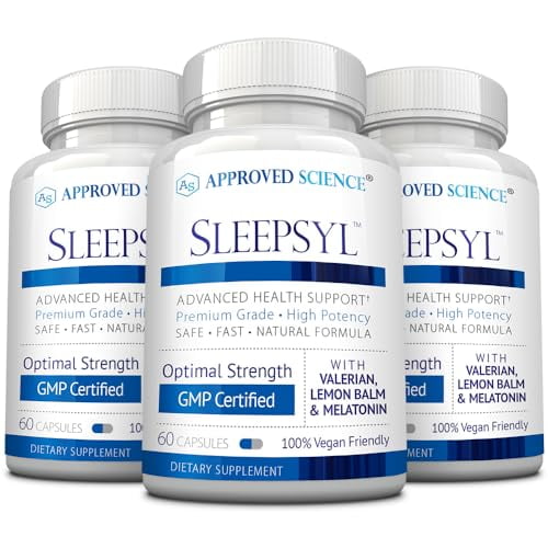 Approved Science Sleepsyl - Sleep Supplement - Valerian Root, Lemon Balm, Melatonin, Chamomile, L-Ornithine - Vegan, 60 Capsules (Pack of 3)