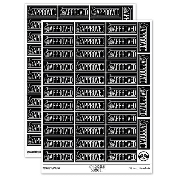 Approved Thumbs Up Sticker Set - Black - Matte Finish - 1.5" Small