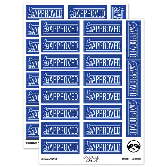 Approved Thumbs Up Sticker Set - Dark Blue - Gloss Finish - 2.00" Large