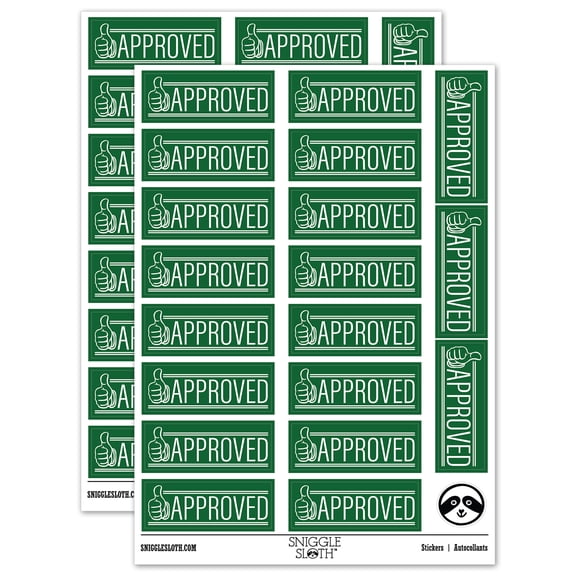 Approved Thumbs Up Sticker Set - Dark Green - Matte Finish - 2.00" Large
