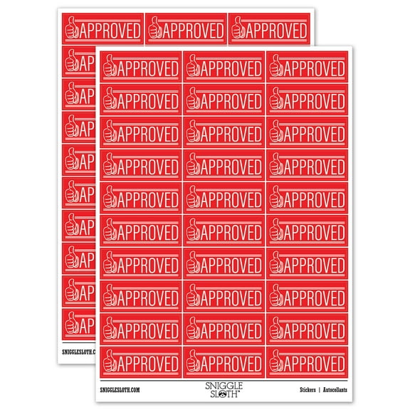 Approved Thumbs Up Sticker Set - Red - Gloss Finish - 1.75" Medium