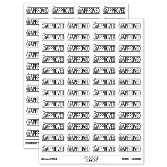 Approved Thumbs Up Sticker Set - White - Matte Finish - 1.25" Mini
