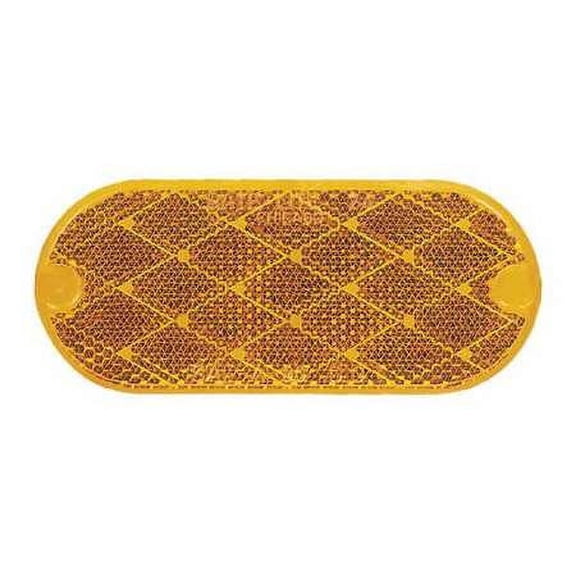 Approved Vendor B480A Oval Reflector, Amber, Pk 10