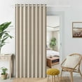 thumbnail image 1 of Approximate Pinch Pleated 100% Blackout Magnetic Curtain - Accordion Style Door Cover for Doorway, Closet, Hallway, Wardrobe & Room Divider - Folding Pleated Drapes, 1 Panel 60" W x 80" L, Tan, 1 of 16