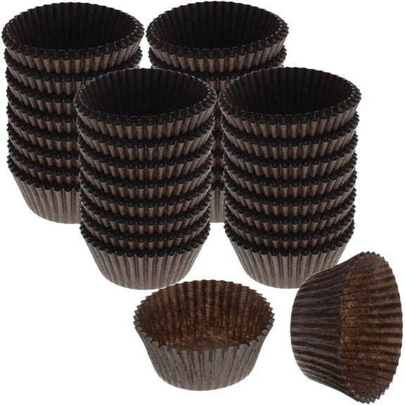 Approximately 5,000 Pieces 1-1/4 Base, 3/4 Wall Candy Cups, Brown Glassine Paper