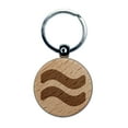 thumbnail image 1 of Approximately Equal To About Math Symbol Round Keychain Charm Tag - Engraved Wood, 1 of 6