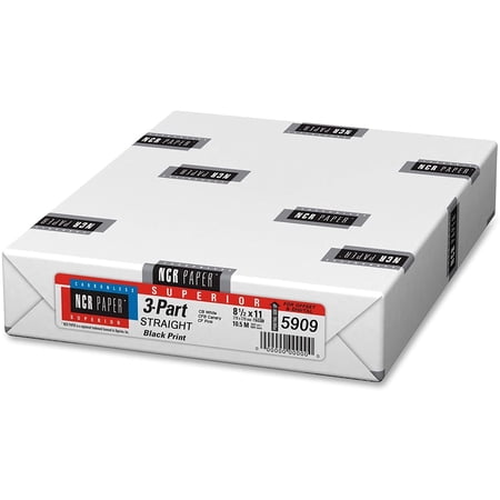 NCR Appvion 5909 Straight Paper, 3-Part, 92GE, 8-1/2-Inch x11-Inch, 500 Sheets, 500 Count, 1 Pack