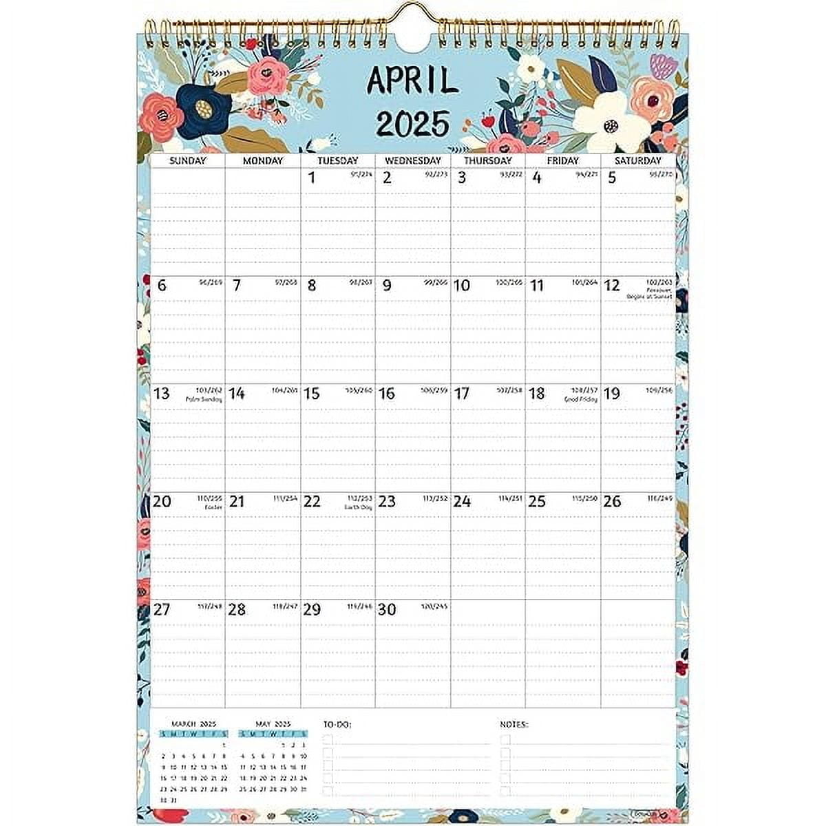 Apr.2025Sep.2026 Vertical Wall Calendar 20252026 with Large Blocks