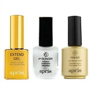 ApresGel-X Professional Nail Kit - Gold Bottle pH Bonder, Acid-Free Gel Primer, and Extend Gel Soak Off Soft Gel Formula 15 ml each