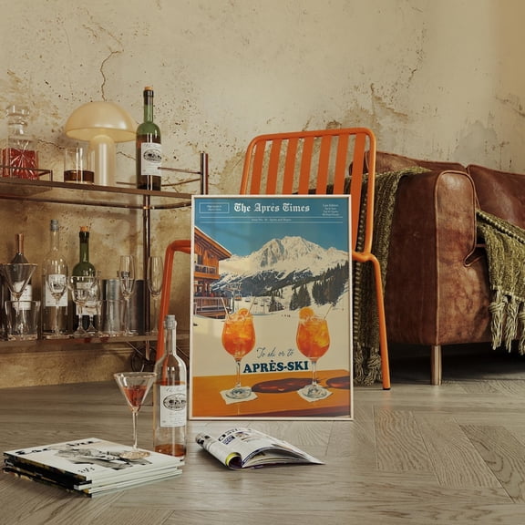 Après Ski Cocktail Poster, Quirky Kitchen Wall Art – 8x12 UNFRAMED