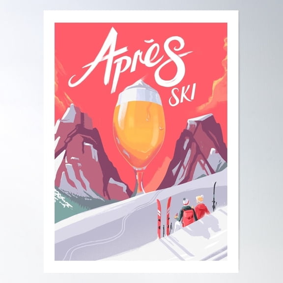Aprés Ski Poster Wall Art, Modern Wall Decor, 24x36 UNFRAMED