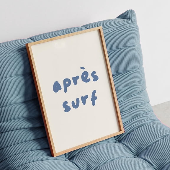 Après Surf Print, Retro Coastal Typography, Blue Ocean Art Home Decor #857, Unframed Poster Size 8x12
