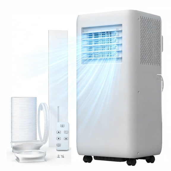 Aprafie 10000 BTU Portable Air Conditioner, Ultra-Quiet Small AC Unit with Cooling/Dehumidifier/Fan, Energy Efficient, Cools up to 450 Sq.ft, 115V, White