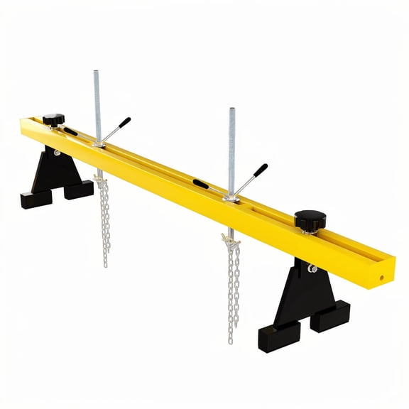 Aprafie 1100 lbs Engine Support Bar Traverse Hoist with Sliding Bracket & 12.2" Lift Screw with Rubber Crank for Pickup Trucks, Home Garages & Professional Auto Repair Shops, Yellow