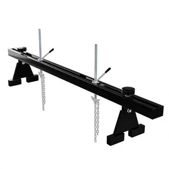 Aprafie 1100 lbs Engine Support Bar Traverse Hoist with Sliding Bracket & 12.2" Lift Screw with Rubber Crank for Pickup Trucks, Home Garages & Professional Auto Repair Shops, Black