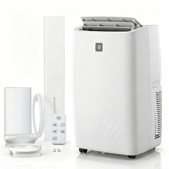 Aprafie 12000 BTU 3-in-1 Portable Air Conditioner, Standing AC Unit with 24H Timer & Sleep Mode, Quiet Operation, Cools up to 550 Sq.ft, 115V, White