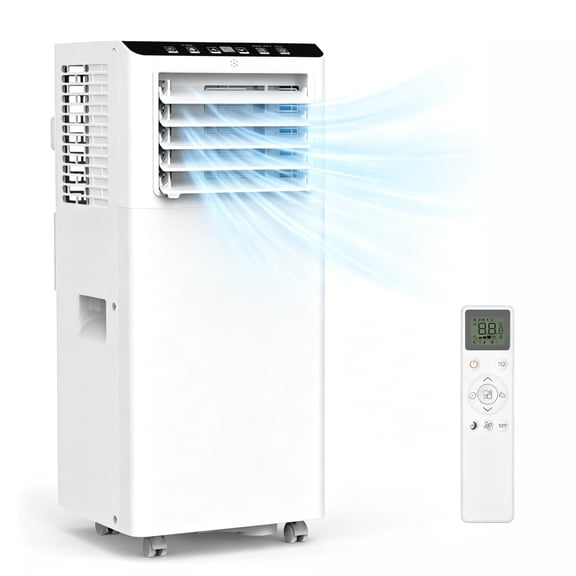 Aprafie 8000 BTU Portable Air Conditioner, 3-in-1 Compact AC Unit with Child Lock & Follow Me Function, Cools up to 350 Sq.ft, 115V, White