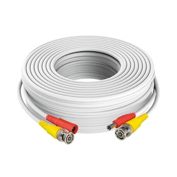 Aprelco 150ft White Extention Power/Video Cable Compatible with Swann CCTV Kit SWDVR-16260H Cord