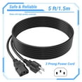thumbnail image 1 of Aprelco 5ft/1.5m AC IN Power Cord Outlet Socket Cable Plug Lead Compatible with PANASONIC WJ-HD500A WJ-ND300A WJ-HD716K, 1 of 5