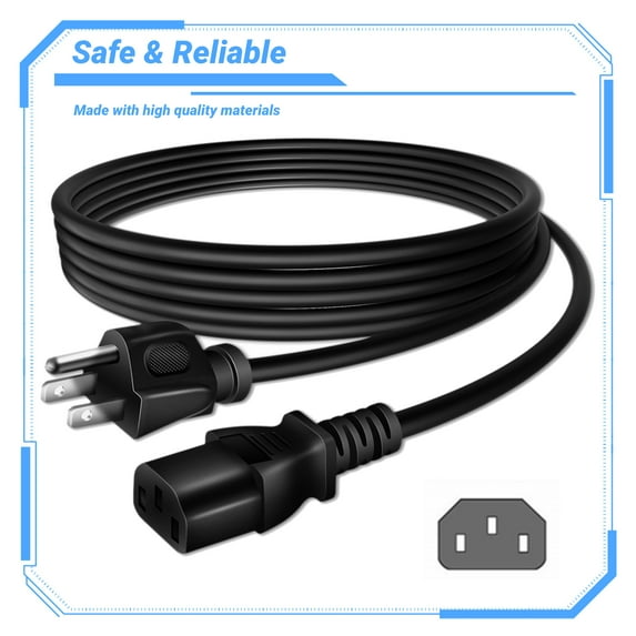Aprelco 5ft UL AC Power Cord Cable Compatible with ION Audio - Pro Glow 1500 Complete High-Power Bluetooth Speaker System