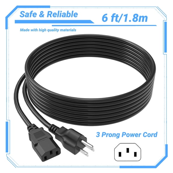 Aprelco 6ft/1.8m AC IN Power Cord Outlet Socket Cable Plug Compatible with DBX Driverack PX Powered Speaker Optimizer/SWR amplite