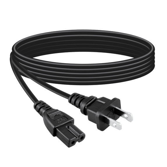 Aprelco 6ft AC Polarized Power Cord Cable Lead Compatible with IEC C7 Polarized to NEMA 1-15P