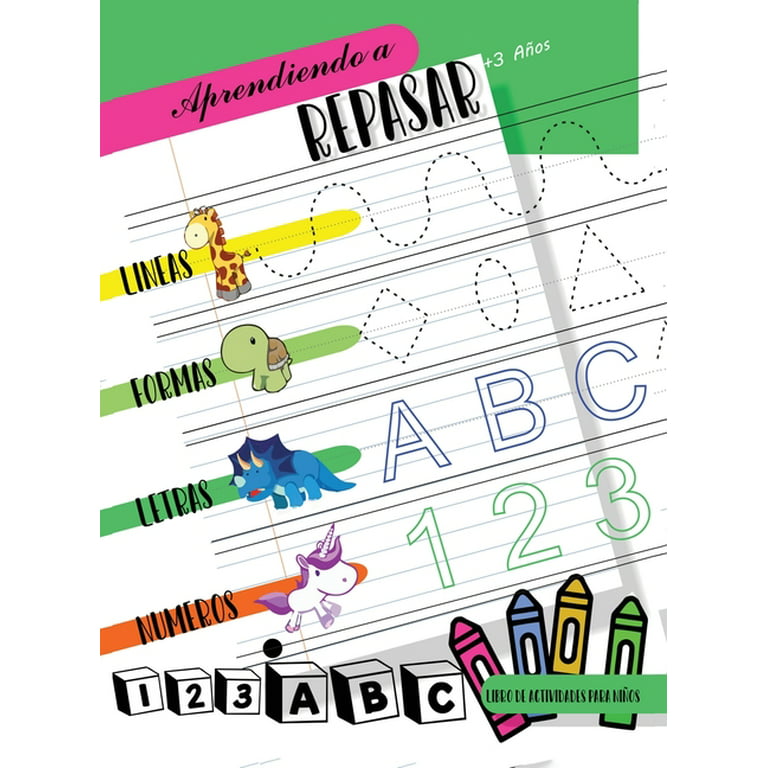 MI PRIMER LIBRO DE TRAZOS 1-3 años: | Aprendiendo a repasar Líneas, Formas  Letras y Números | Actividades para: TRAZAR, COLOREAR Y CONTAR | 100