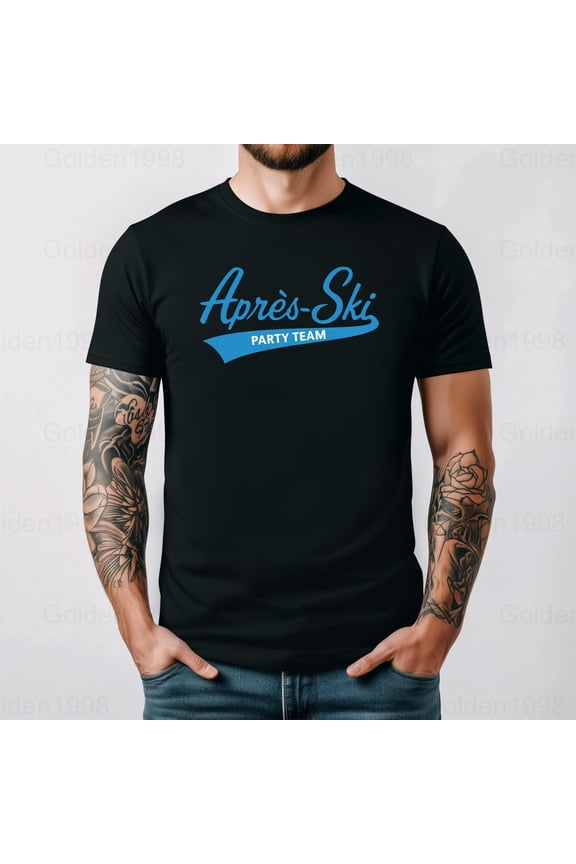 Apres Ski Party Team Funny Skiing Snowboarding Blue Graphic Graphic Tee,for men & women up to 5XL