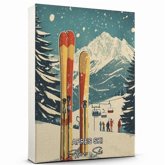 Apres Ski Travel Canvas Wall Art Apres Ski Canvas A Scenic Artwork That Evokes Calmness, Wanderlust, and Connection with the World