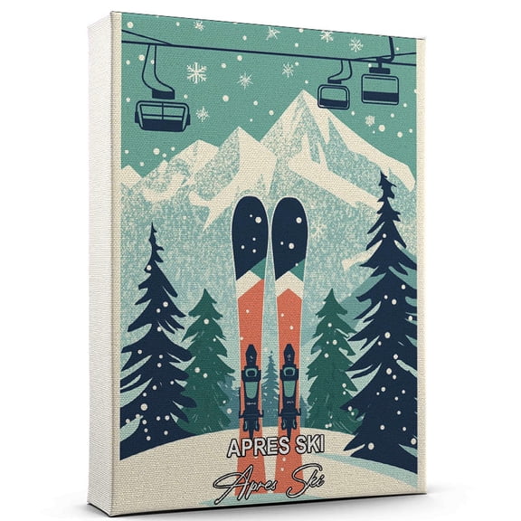 Apres Ski Travel Canvas Wall Art Apres Ski Canvas A Scenic Artwork That Evokes Calmness, Wanderlust, and Connection with the World