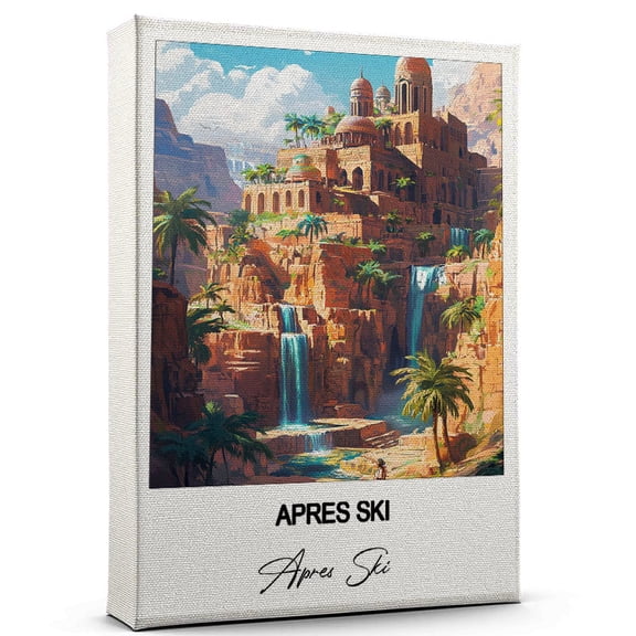 Apres Ski Travel Canvas Wall Art Beautiful Travel Decor for Bedroom, Office Apres Ski Canvas Print Serene and Scenic Wall Decor Gift for Travel Lovers