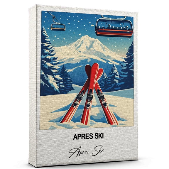 Apres Ski Travel Canvas Wall Art – Nature-Inspired Travel Decor with Scenic Views Apres Ski Canvas Wall Print – A Captivating Gift for Adventure Seekers