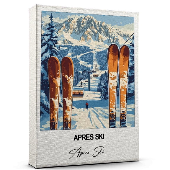 Apres Ski Travel Wall Decor Scenic Travel Canvas Print of Apres Ski Canvas Beautiful Gift for Home, Office, or Living Space