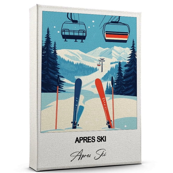 Apres Ski Travel Wall Decor Scenic Travel Canvas Print of Apres Ski Canvas Beautiful Gift for Home, Office, or Living Space