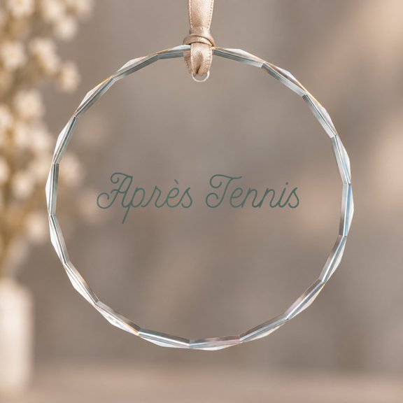 Apres Tennis Theme Ornament, Home Decoration, Circle Glass Ornament