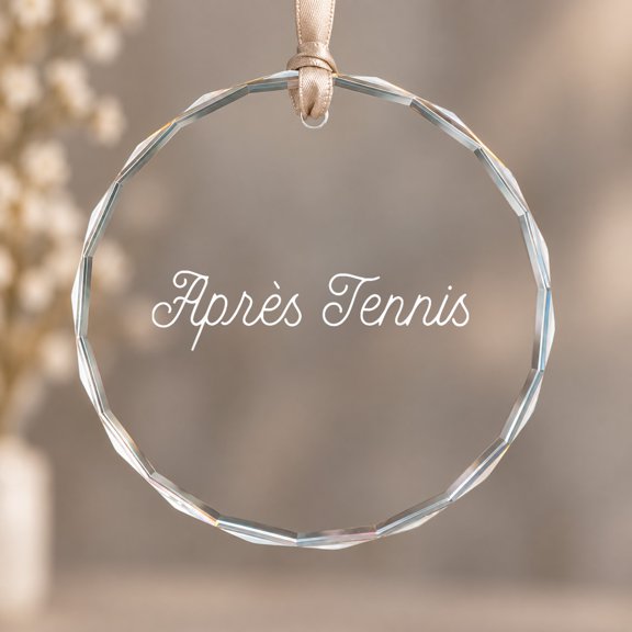 Apres Tennis Theme Ornament, Home Decoration, Circle Glass Ornament