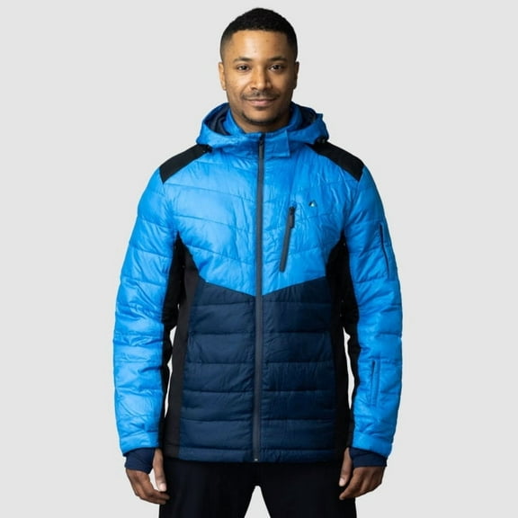 Apricoat EcoDown Men Packable Lightweight Water-Resistant Hooded Puffer Jacket Blue