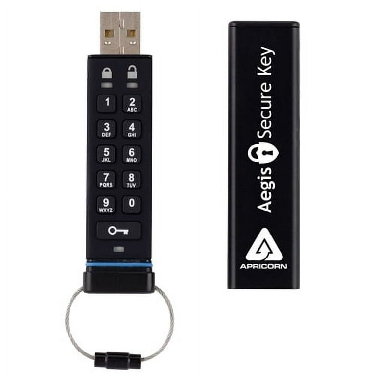 Apricorn 8 GB Aegis Secure Key USB 2.0 256-bit AES Encrypted Flash 