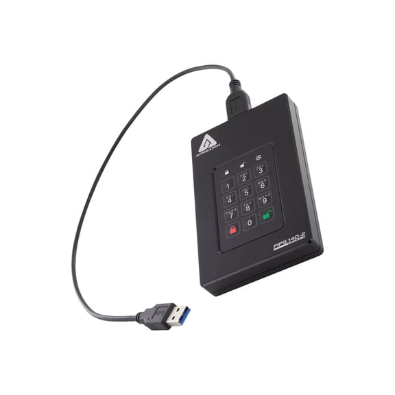 Apricorn Aegis Fortress L3 - SSD - encrypted - 20 TB - external (portable) - USB 3.2 Gen 1 - buffer: 8 MB - 256-bit AES-XTS, FIPS 140-2 Level 3 - TAA Compliant