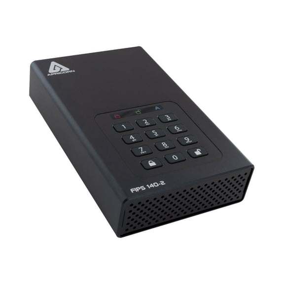Apricorn Aegis Padlock DT - Hard drive - encrypted - 22 TB - external (desktop) - USB 3.2 Gen 1 - buffer: 8 MB - FIPS 140-2 Level 2, 256-bit AES-XTS - TAA Compliant