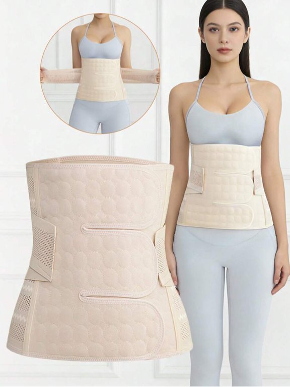 Apricot Adjustable Waist Trainer With Breathable Mesh & Back Support