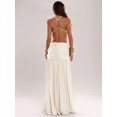 thumbnail image 1 of Apricot Backless Halter Maxi Dress With Ruched Waist And Beaded Detail, 1 of 7