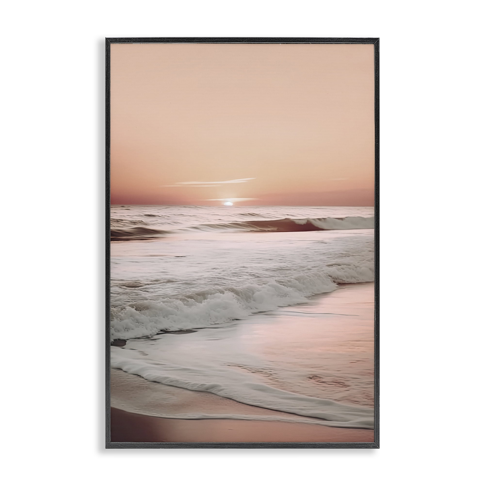 Apricot Beach View Black Framed Giclee Art, design by Decent Exposures