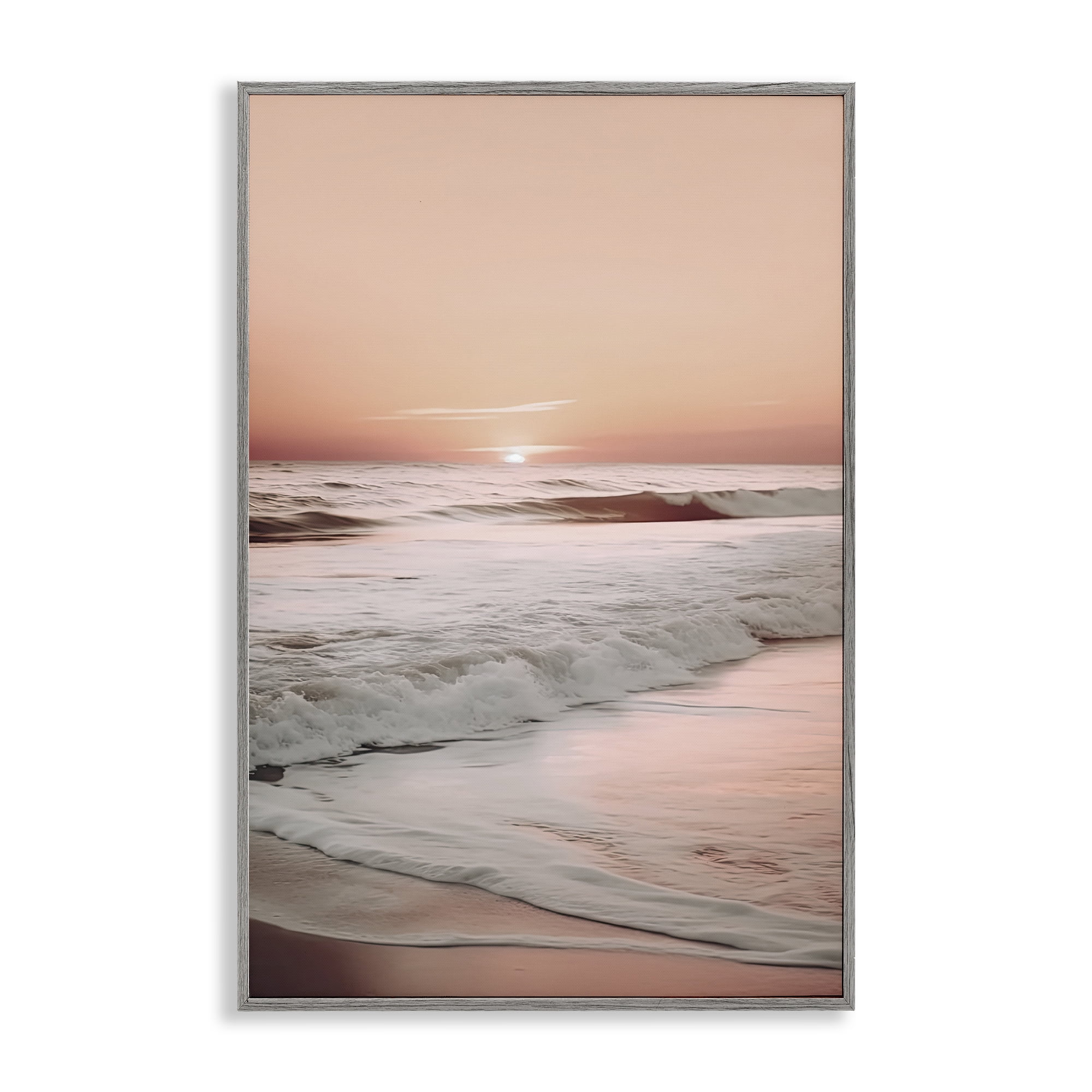 Apricot Beach View Gray Framed Giclee Art, design by Decent Exposures