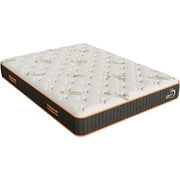 Apricot Plush Queen Natural Mattress/10.5” Hybrid Latex/Organic Cotton/Bed-in-a-Box/Made in USA