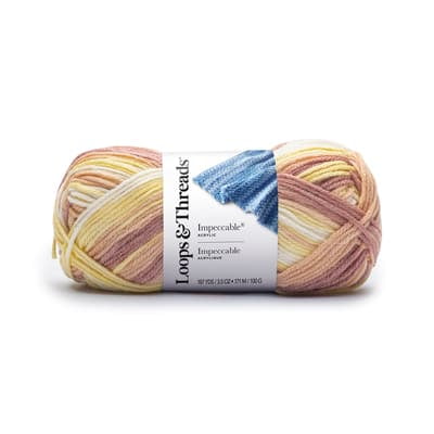 Apricot Impeccable Pastel Yarn by Loops & Threads – Medium Weight Yarn for Knitting - Crochet - Weaving - Arts & Crafts - 18 Pack